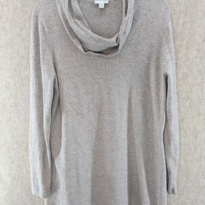 J Jill Cowl Neck Sweater, Tan, Cotton Silk Blend, Size Small